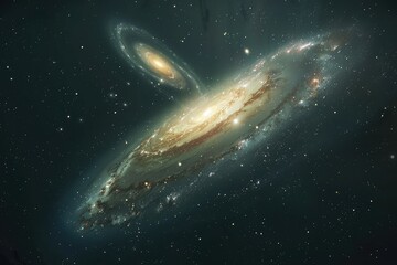 Vibrant Image of Multiple Galaxies in Space with Star Clusters