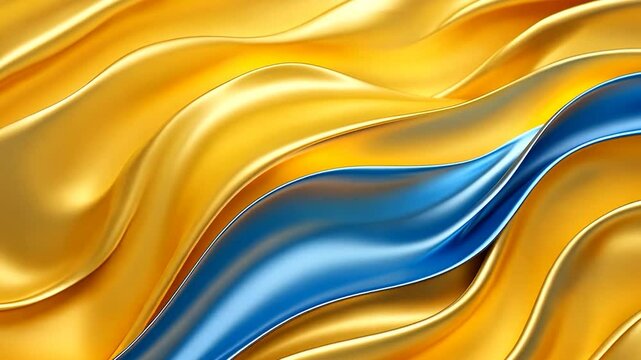 abstract yellow and blue colors with soft, smooth, flowing wave patterns