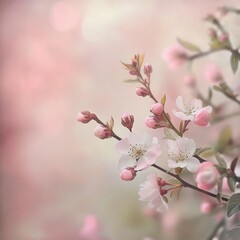 Fototapeta premium Delicate spring blossoms in soft pastel hues