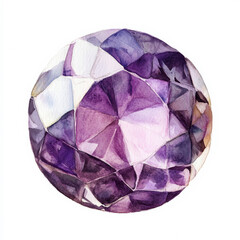 Deep purple faceted gemstone with luxurious shine, amethyst-like crystal for elegant jewelry designs, romantic and spiritual colored jewel with soft violet light