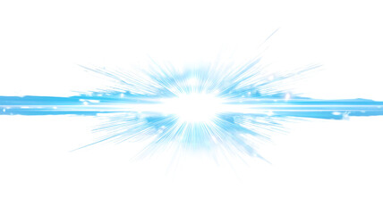 Abstract Light Burst with Blue Radiating Glow on Black Background