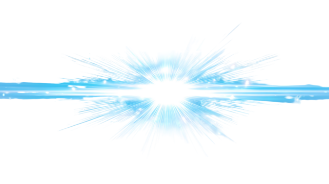 Abstract Light Burst with Blue Radiating Glow on Black Background