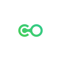 Abstract Green Gradient Interconnected Circles Logo Design