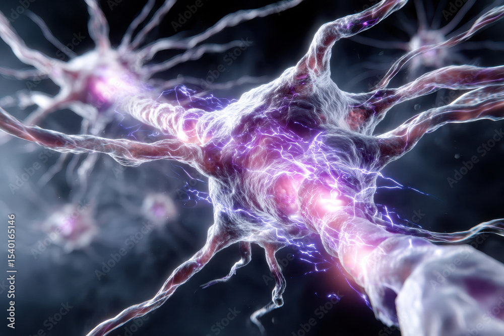 Poster neurons transmitting signals in a dynamic display of connectivity and energy