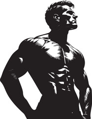 Fototapeta premium body builder,baseball player silhouette vector, gym player wwe gymer vector 