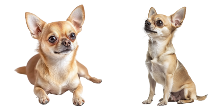 Set of cute Chihuahua dogs isolated on transparent background PNG