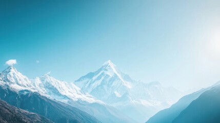Majestic mountain range overlooking a serene valley nature landscape panoramic view tranquil environment peaceful concept