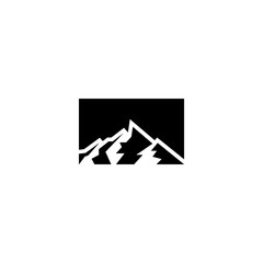 Simple Silhouette of Rugged Mountain Range
