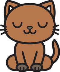 Cute Brown Cat Sitting 