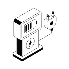 A well designed isometric icon of charging terminal