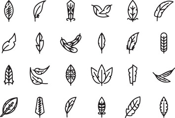 Tree Silhouette Collection, Minimal Nature Forest Vector, Black Plant Icons