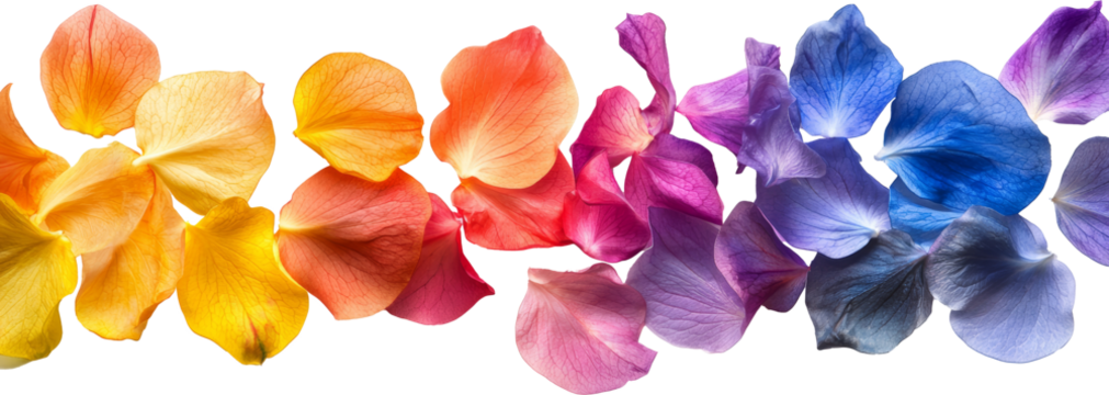 rainbow flower petal falling down 