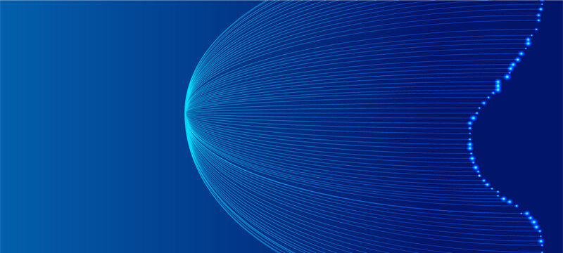 Abstract digital landscape with dynamic lines and innovative visual elements related to mathematics, physics or computer science. Distribution, vector field or trajectory calculation