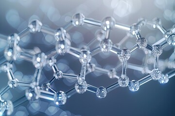 Clear Pixel Image of Molecule Structure with Hexagonal Shape, 3D RenderingHigh Detail, 8K