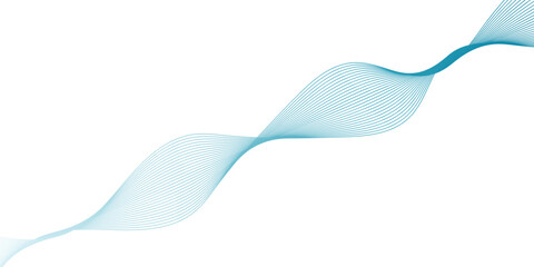 Abstract wavy lines in shades of blue and teal create a modern minimalist design element against a clean white background