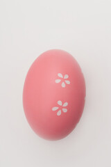 Pink Easter Egg with White Floral Accents