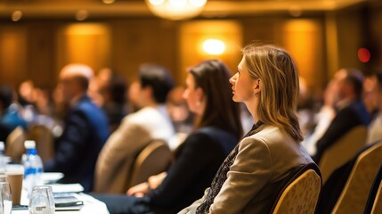 Professional networking event showcasing engaged attendees at a bustling conference hall