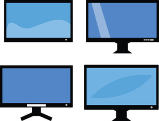 Abstract Vector LCD Monitor Icon Design EPS file