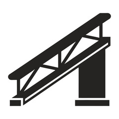 Black Construction Truss or Roof Frame Icon: Engineering and Building Structure

