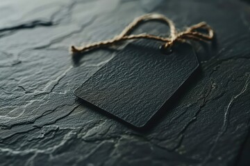 Pixel Perfect Picture of Black Price Tag with Thread Black Friday Sales Mockup