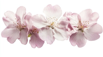 Naklejka premium Delicate Blossoms of Cherry Flowers Displaying Soft Pink Petals with Intricate Details, Perfect for Spring Imagery and Floral-Themed Designs