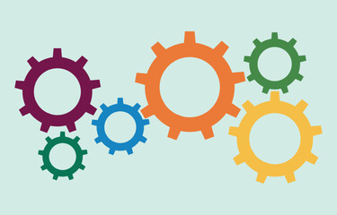 Gear icon set, black gear wheel icons collection. Cogwheel vector icon