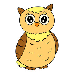 Long-eared owl or eagle owl with big surprised eyes