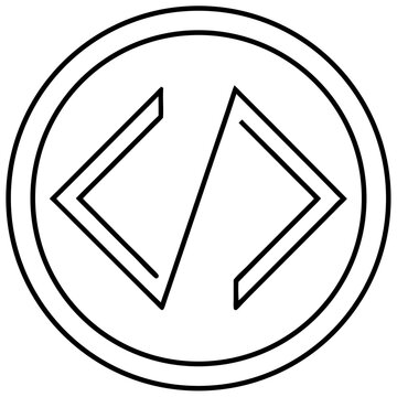 Coding Symbol Vector | Generative AI Linocut Silhouette Design for Developers