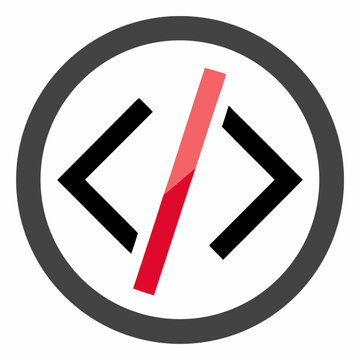 Coding Symbol Vector | Generative AI Linocut Silhouette Design for Developers
