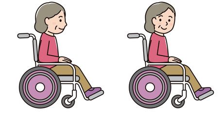 車椅子のシニアの女性
