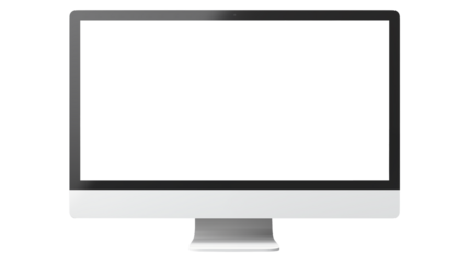 Sleek Modern Computer Monitor Mockup with transparent Screen Perfect for Website Design Presentations and Technology Advertising