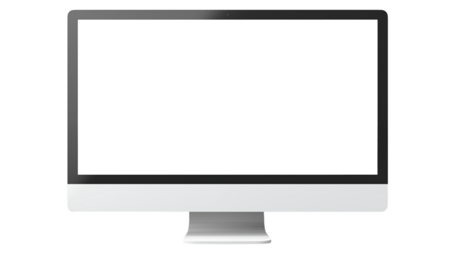 Sleek Modern Computer Monitor Mockup with transparent Screen Perfect for Website Design Presentations and Technology Advertising - Powered by Adobe