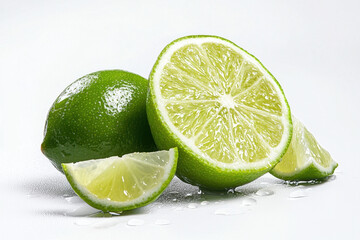 Fresh lime halved natural setting food photography bright environment close-up view vibrant concept for culinary inspiration