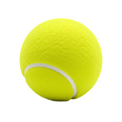 A Vibrant Yellow Tennis Ball isolated on transparent baackground
