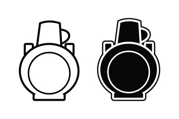 Kids Water Bottle art silhouette vector with lineart on white background