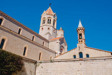 Fototapeta premium side view of the church at Lerins Abbey, France
