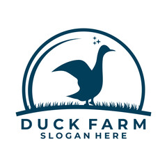 Duck logo design vector. Duck farm logo icon. Animal duck vector illustrations