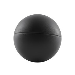 A Monochromatic Sphere Textural Study of a Dark Matte Ball isolated on transparent baackground