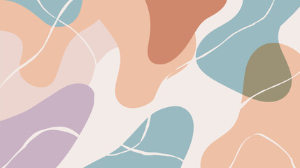 Abstract shapes interweave forming vibrant patterns in earth tones design background