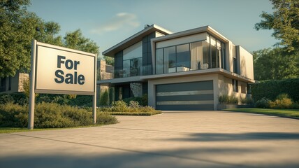 Modern estate for sale in serene neighborhood with spacious garden and contemporary design