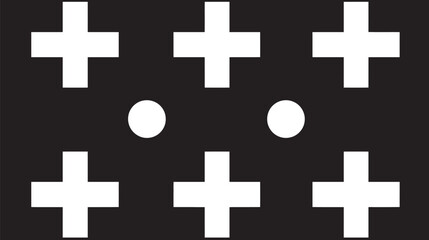 Fototapeta premium White shapes form pattern abstract composition on black background
