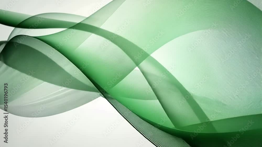Poster abstract green flow: elegant, flowing green ribbons create a dynamic, abstract design. perfect for b