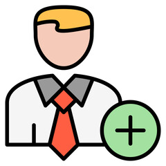 Hiring outline color icon