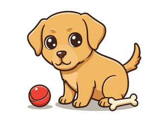 Fototapeta premium cute Labrador Retriever cartoon vector illustration