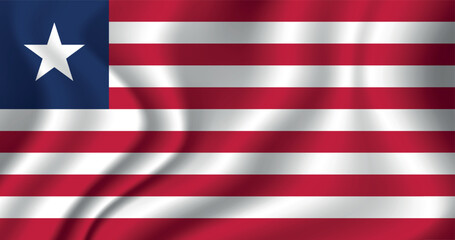 Flag of Liberia. Liberian national symbol in official colors. Template icon. Vector background.
