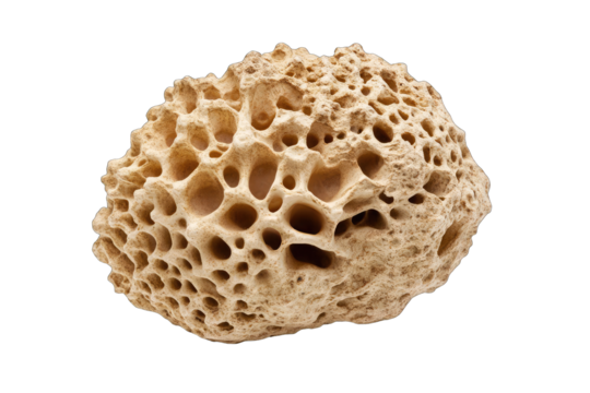 Light beige, porous rock, irregular holes
