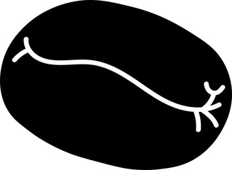 Silhouette Illustration of Coffee Beans with in Black and White Design