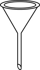 Illustration funnels, ideal for liquid or material transfer. Suitable for laboratory, industrial, or household applications, providing versatility and functionality.
