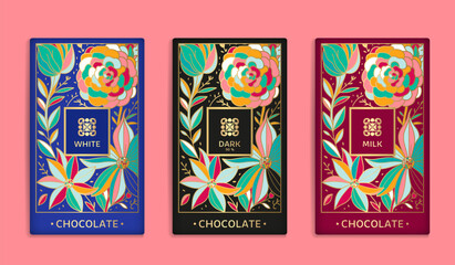 Luxury packaging design of chocolate bars. Vintage vector ornament template. Elegant, classic elements. Great for food, drink and other package types. Can be used for background and wallpaper.