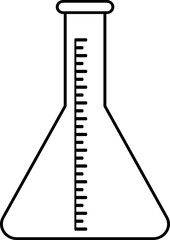 Outline Illustration of a Laboratory Flask Representing Science and Chemistry